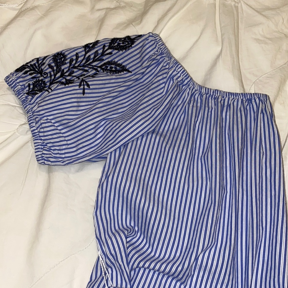 Blue striped dress